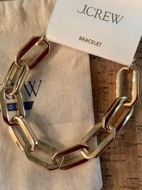 J Crew Gold Rectangular Link Bracelet
